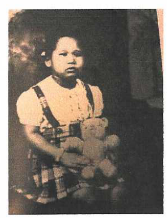 Archival childhood portrait of Shirley Bulah